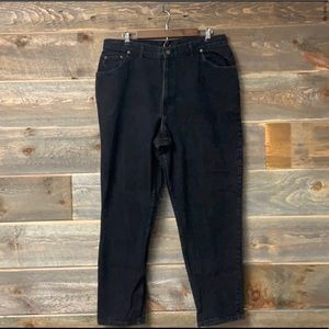 Vintage Chic Faded Black High Waisted Mom Jeans